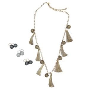 Women’s Rebecca Minkoff NWOT Tassel Chain Goddess Necklace and Earring Set